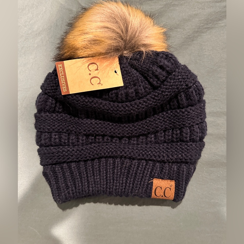 NWT CC Classic Beanie with Pom